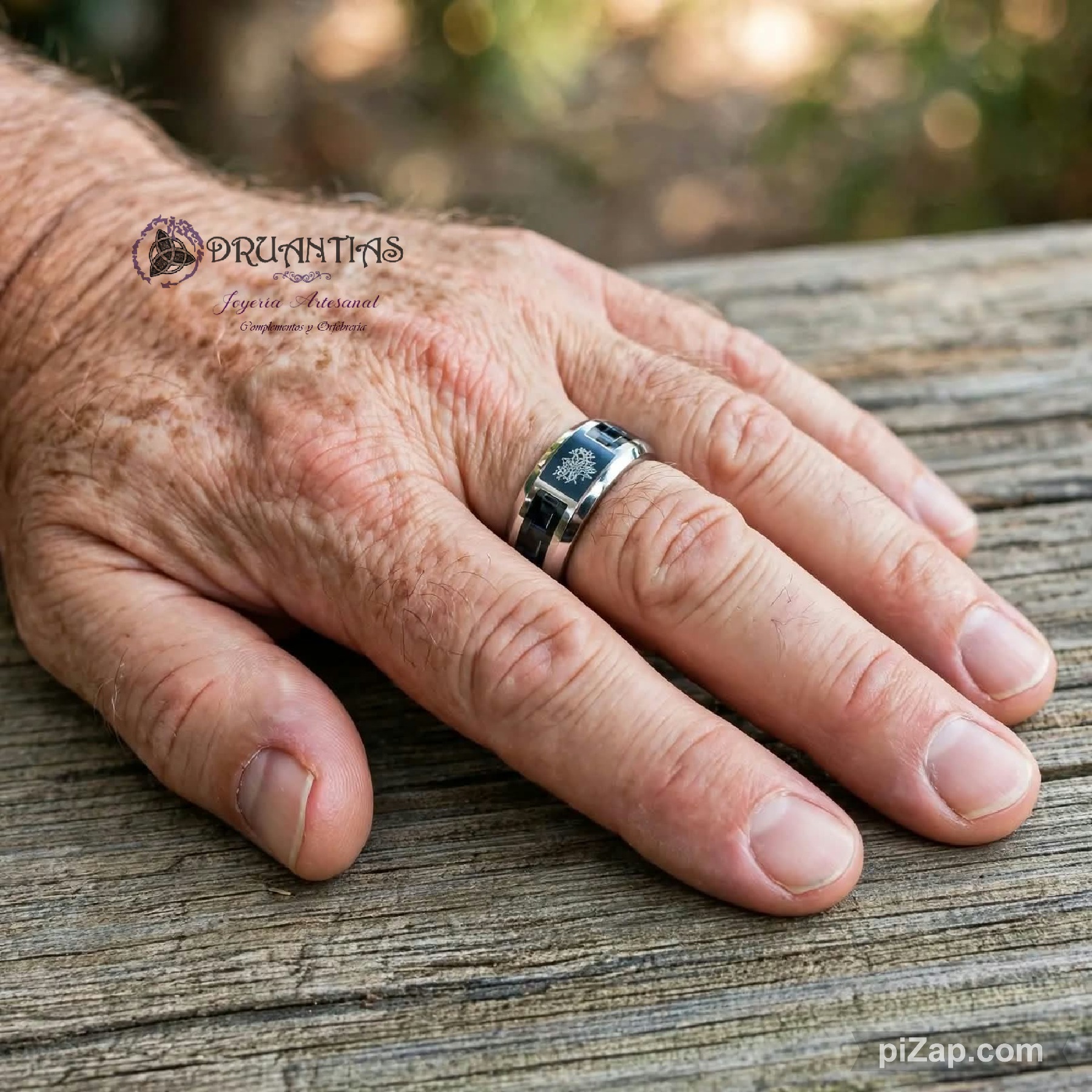 Anillo Acero Árbol AHOME1