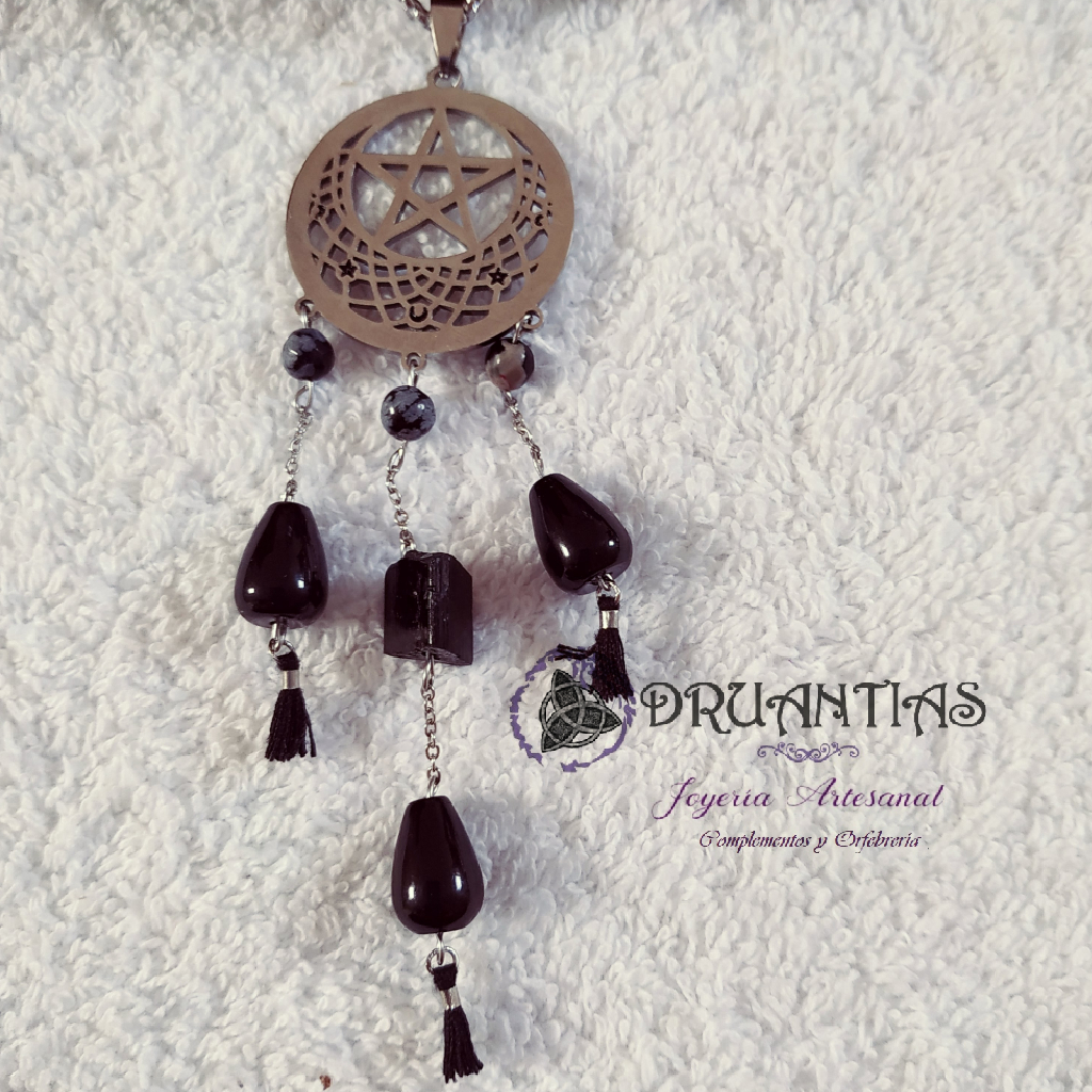 Pentagrama en onix y acero símbología 
Colgante Acero COLACER23