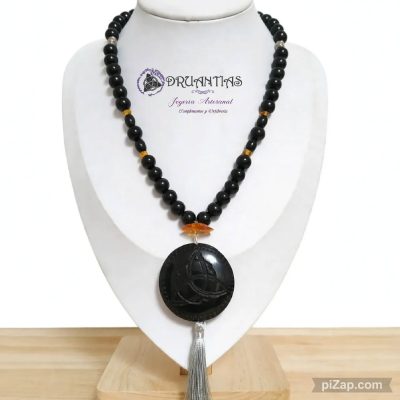 Collar Triqueta Azabache 925 AZACOLL1