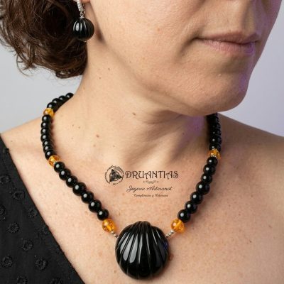 Collar Concha Azabache 925 AZACOLL5