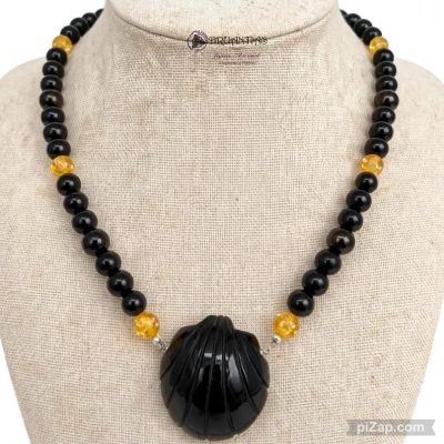 Collar Concha Azabache 925 AZACOLL5