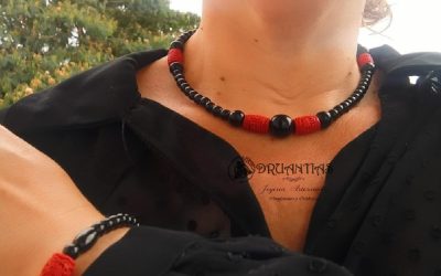 Conjunto Coral/Azabache 925 AZACONJ7