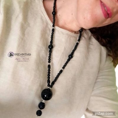 Collar Boho Azabache 925 AZACOLL8