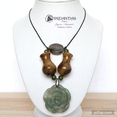 Collar Flor Jade Acero GARZACER24