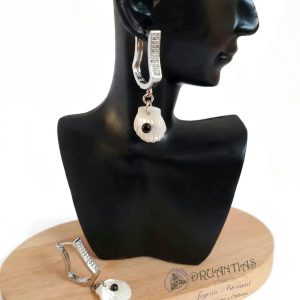 Pendientes Concha y Azabache 925 AZAPEN10