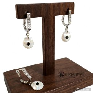 Pendientes Concha y Azabache 925 AZAPEN10